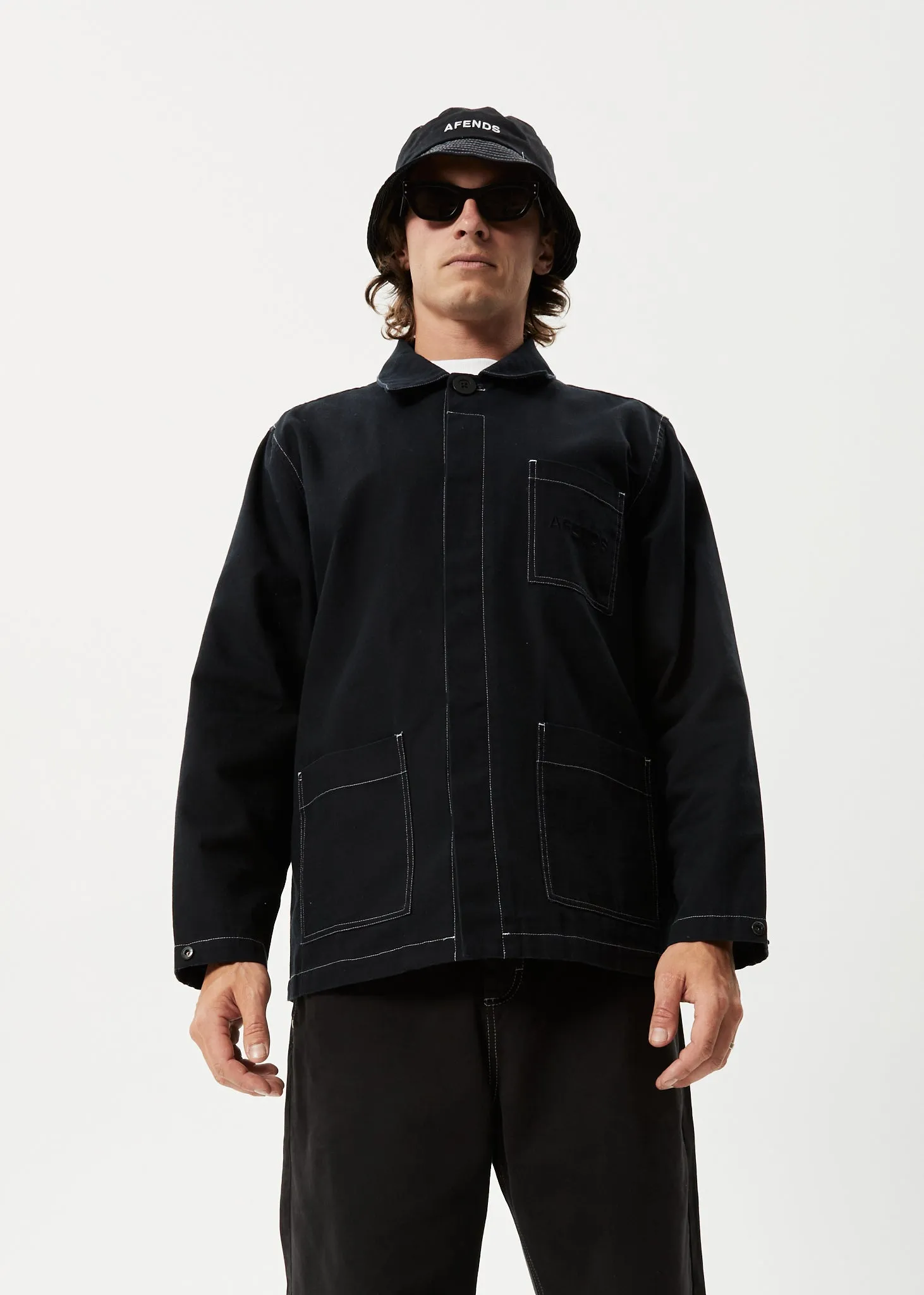 AFENDS Mens Diggers - Carpenter Jacket - Black