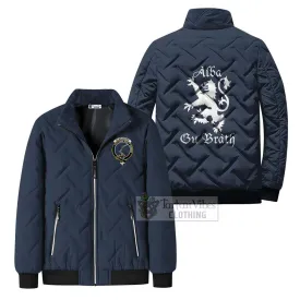 Alexander Family Crest Padded Cotton Jacket Lion Rampant Alba Gu Brath Style