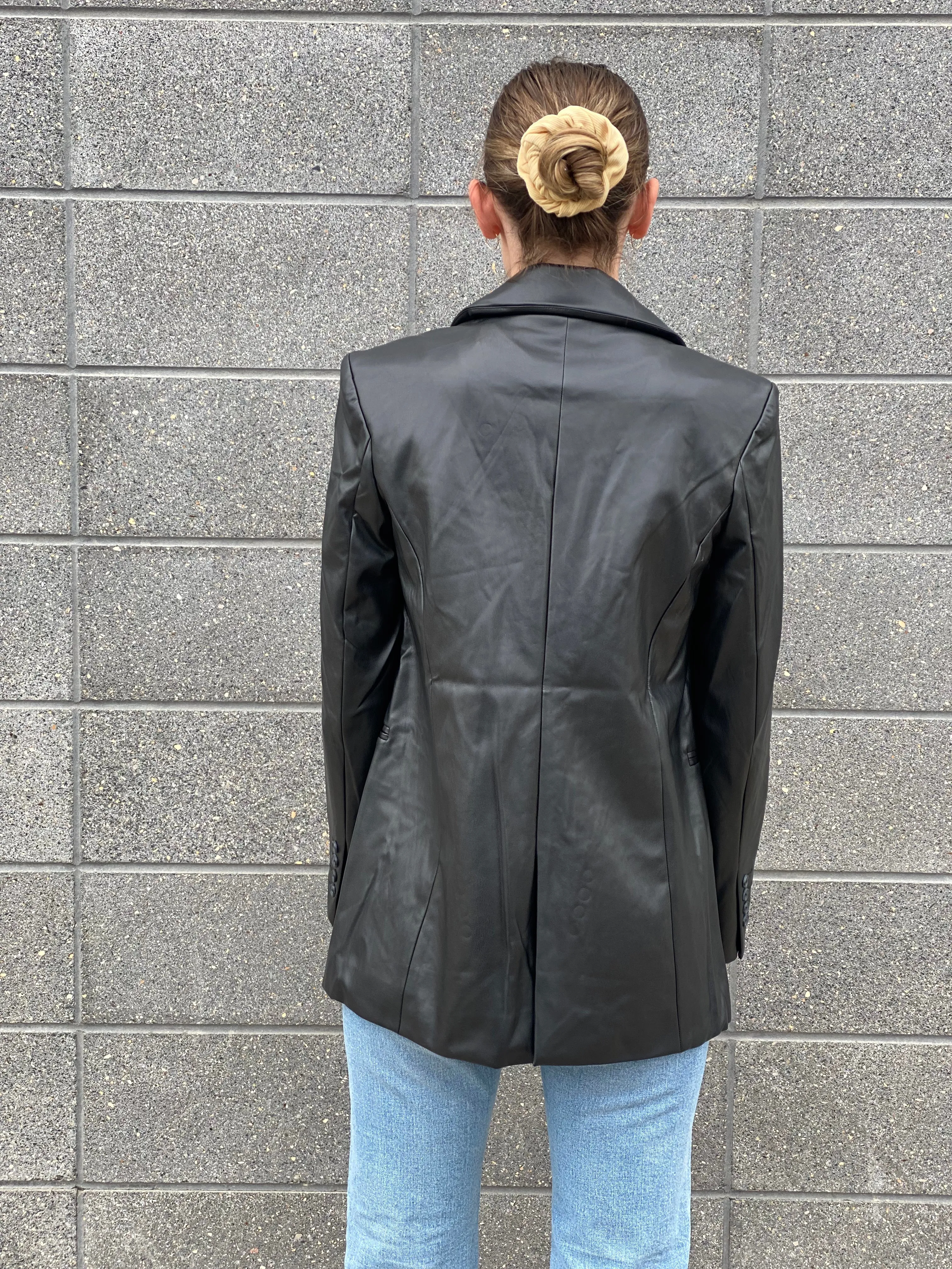 ALEXIS VEGAN LEATHER BLAZER