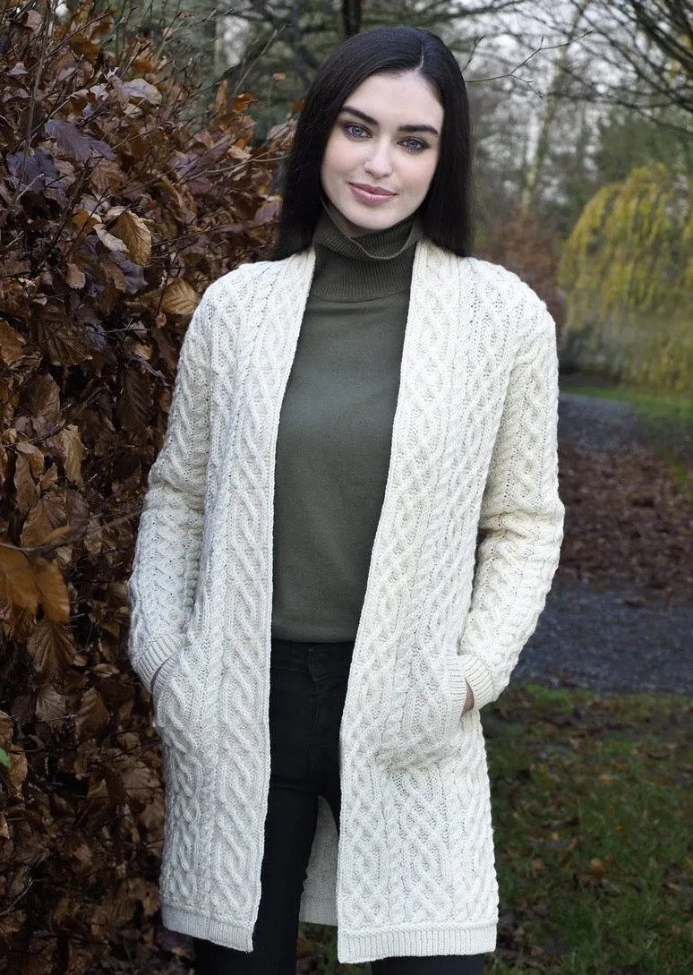 Aran Celtic Braid Edge Coat | Natural