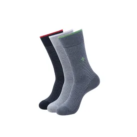 Balenzia Men's Formal, Casual Striped Calf length/Crew length socks(Pack of 3 Pairs/1U)Multicolored