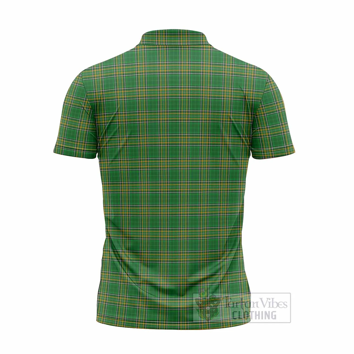 Bennis Irish Clan Tartan Zipper Polo Shirt with Coat of Arms