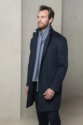 Blue coat in Loro Piana wool – Made in Italy