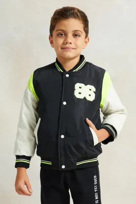 Boys Multicolour Printed  Baseball Jacket