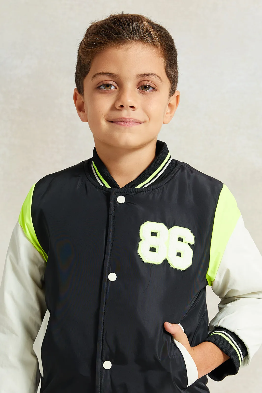 Boys Multicolour Printed  Baseball Jacket