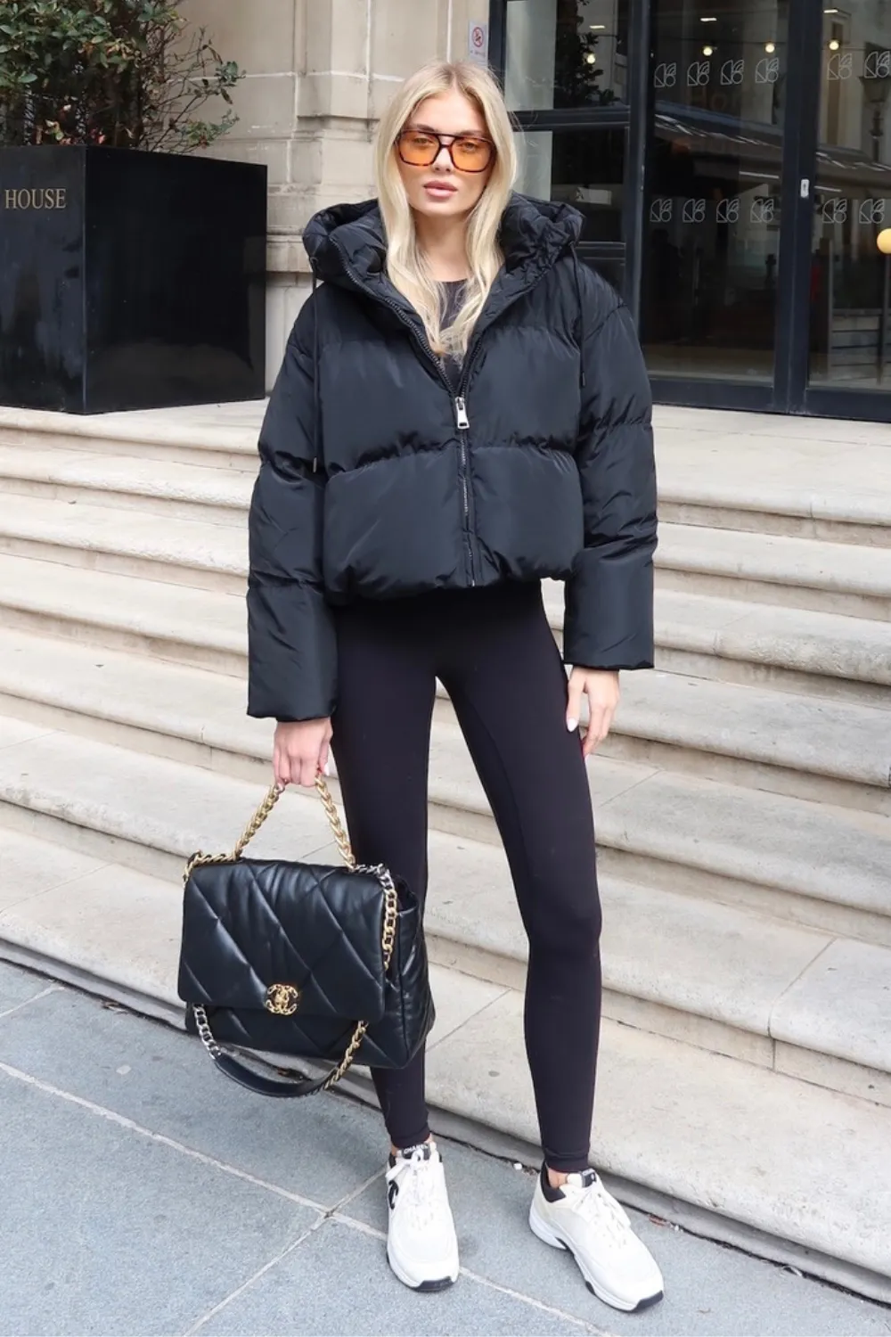 Chloe black short puffer coat