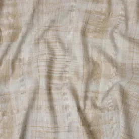 Cream and Beige Plaid 100% Cotton Shirting Fabric, 150 cm Width, Made in Italy-D20468