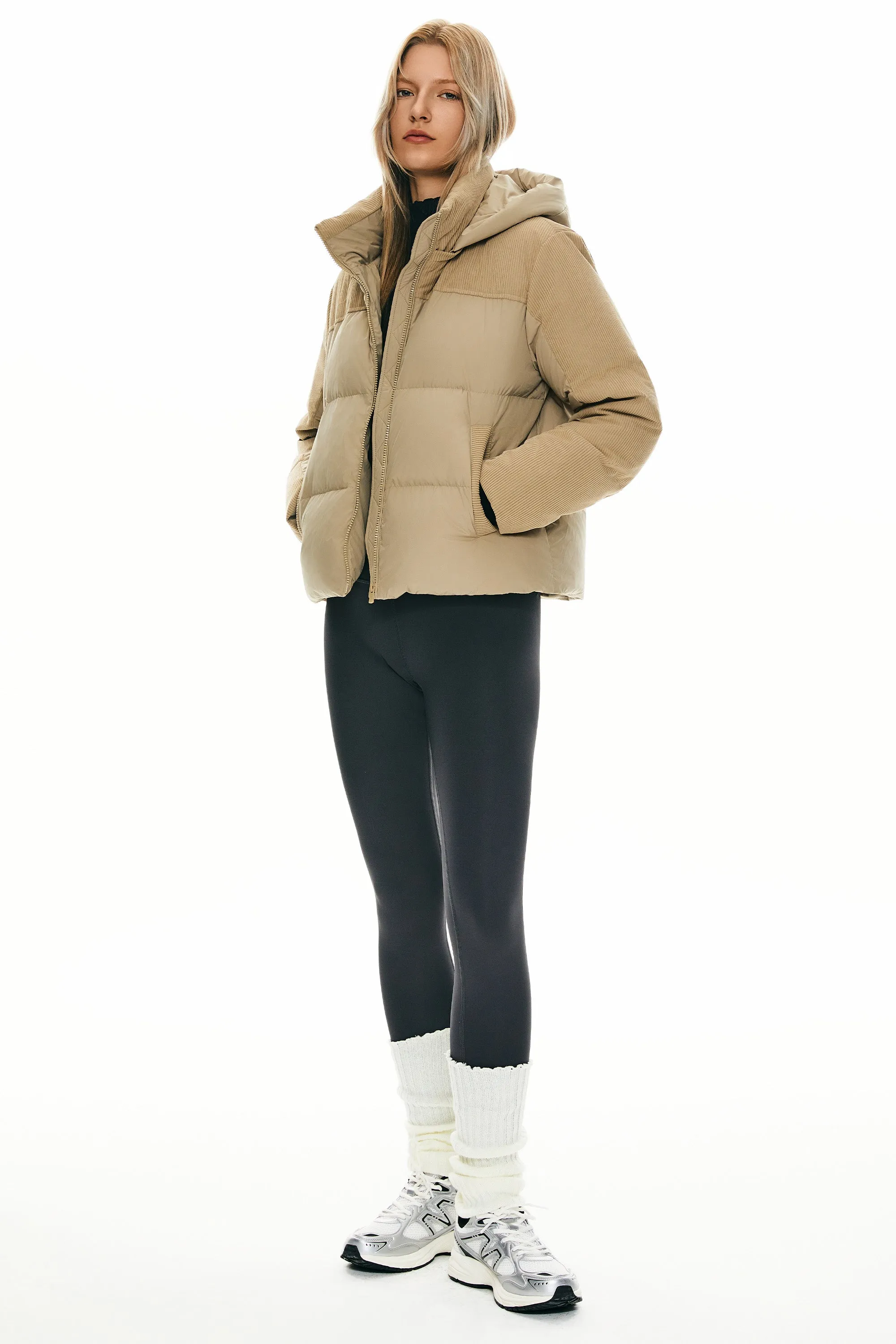 Cropped Puffer Jacket Winter Hooded