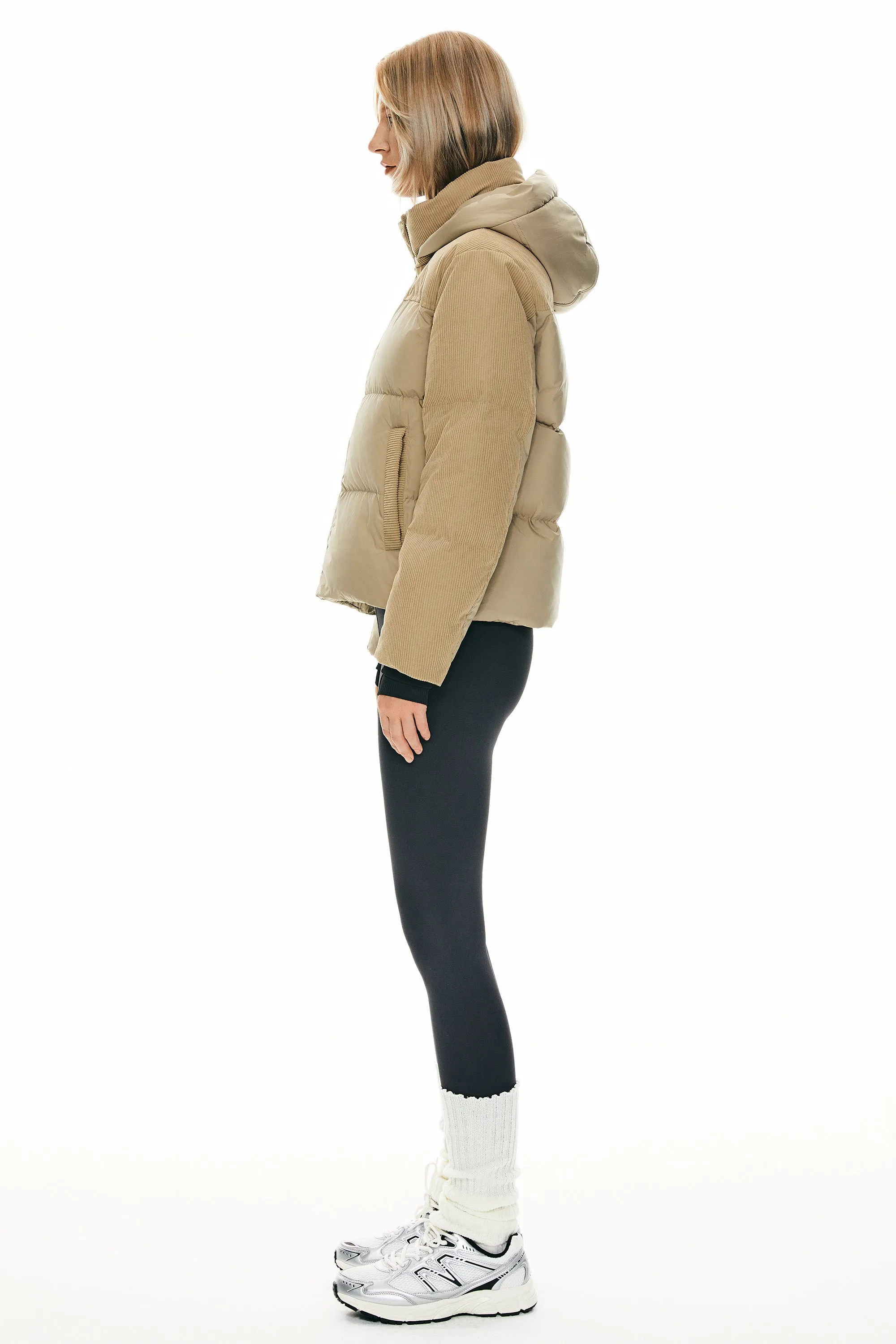 Cropped Puffer Jacket Winter Hooded