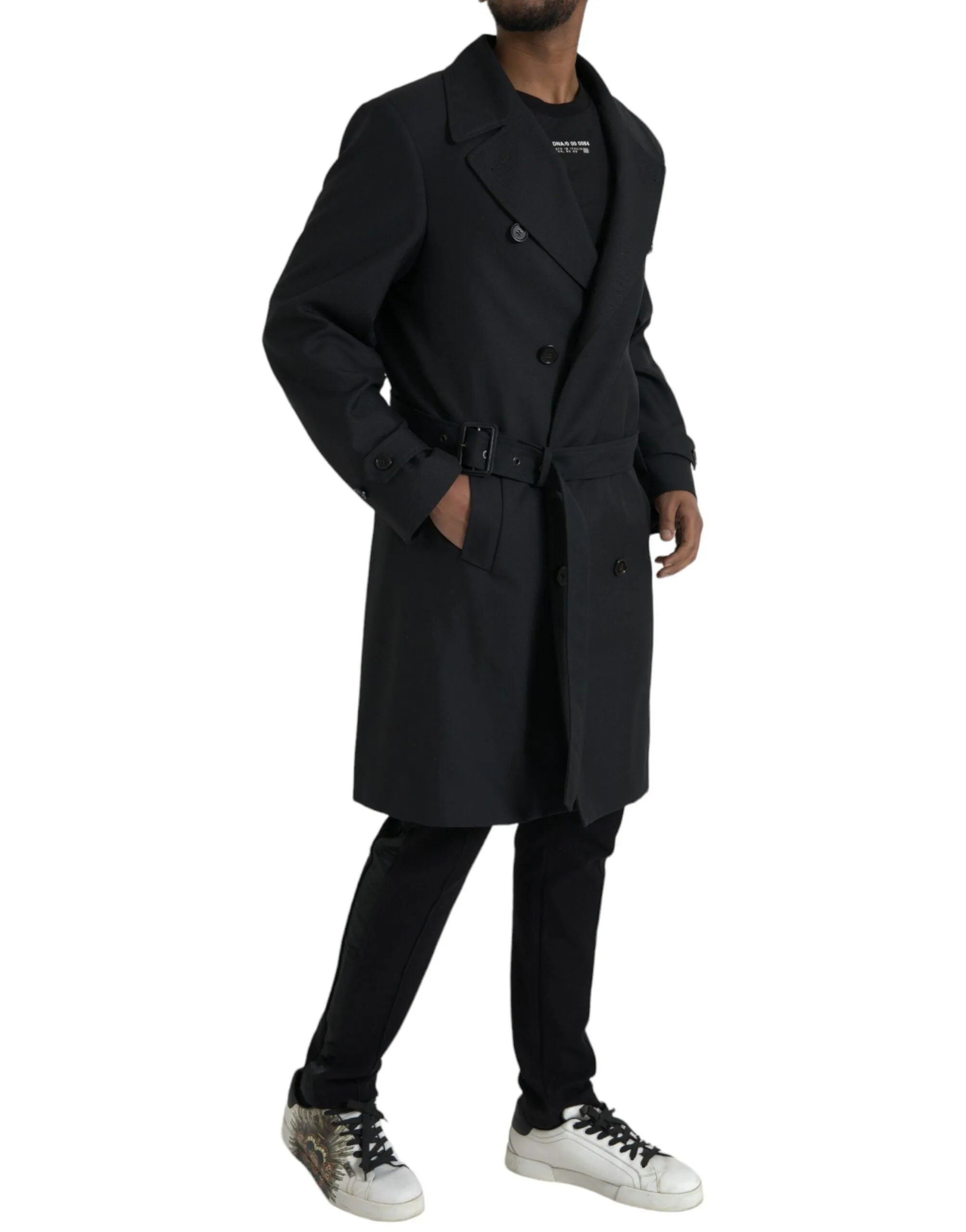 Dolce & Gabbana Black Double Breasted Coat