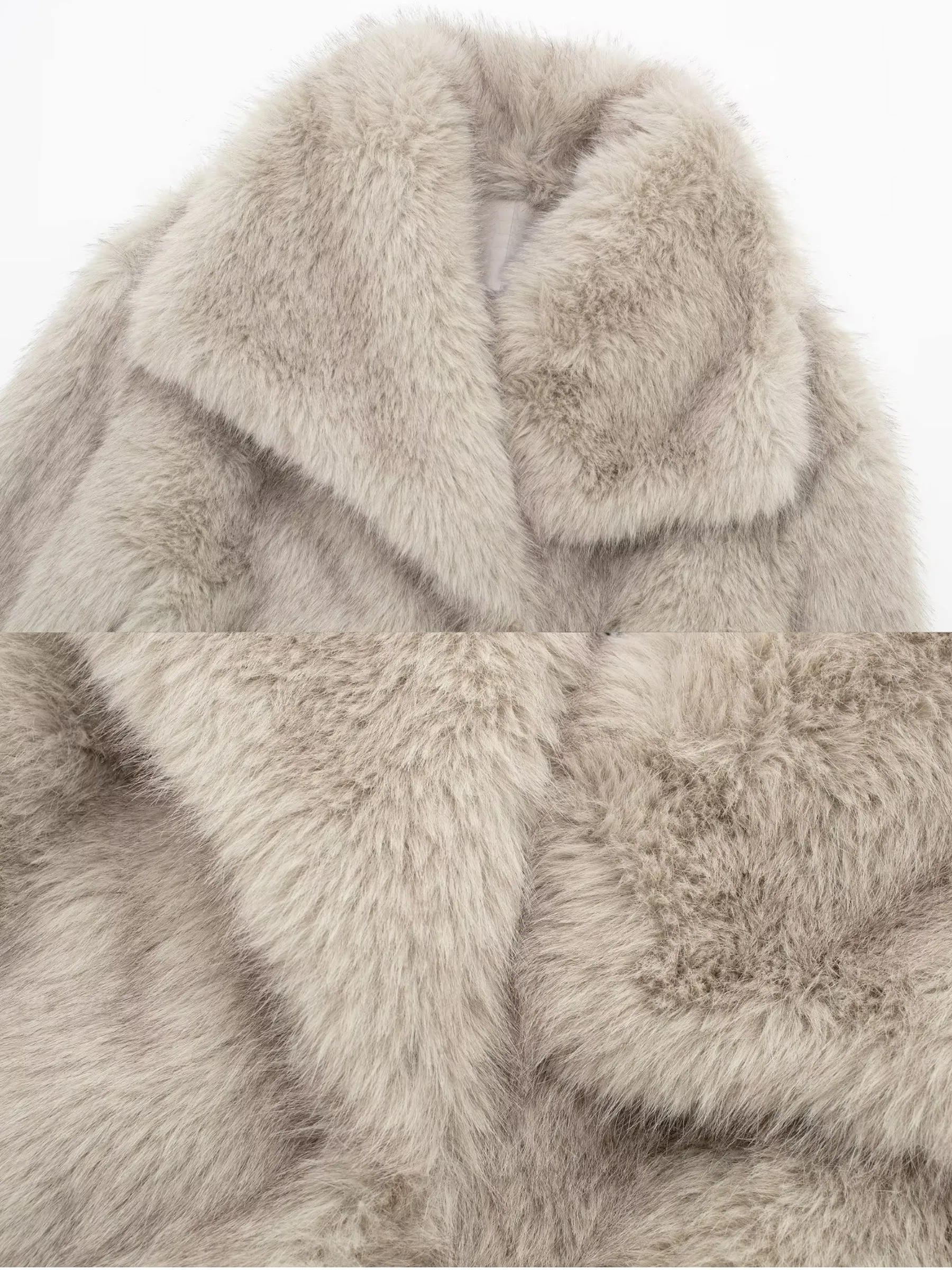 Fashionkova Asuna Faux Fur Jacket in Light Grey