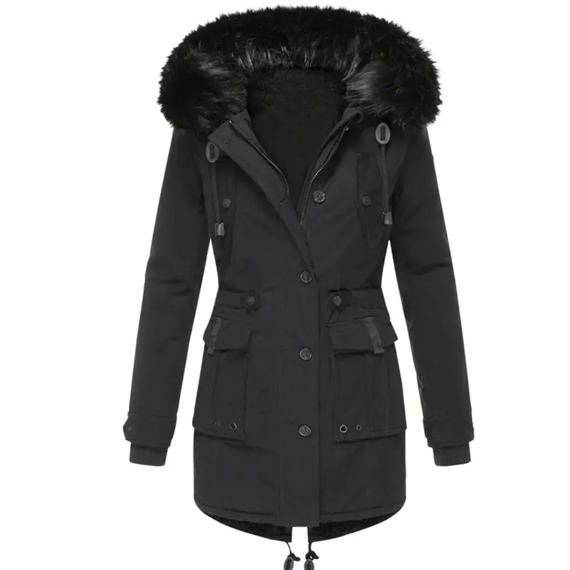 Fleece-Lined Cotton Puffer Coat^