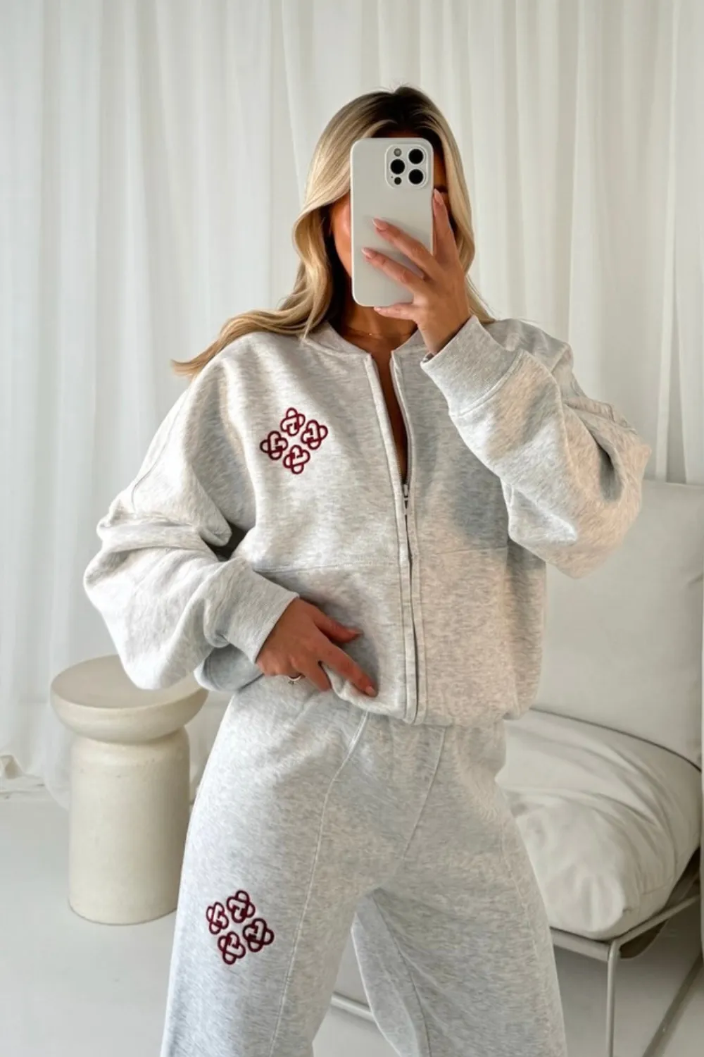 G monogram crest marl grey embroidered bomber jogger loungewear