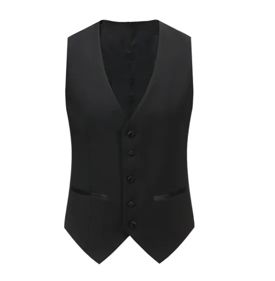 Gino Vitale Slim Fit Peak Lapel Three Piece Tuxedo - Black