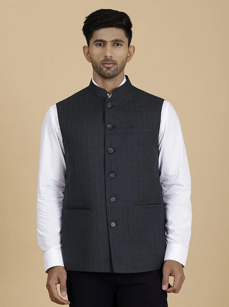 Green Checked Regular Fit Modi Jacket | JadeBlue