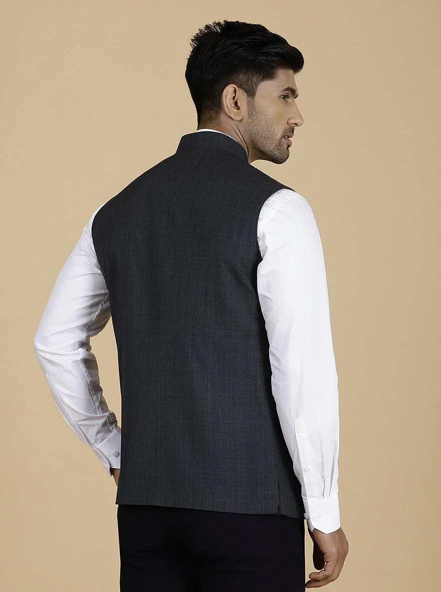 Green Checked Regular Fit Modi Jacket | JadeBlue