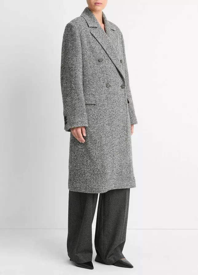 Herringbone Double Breasted Coat