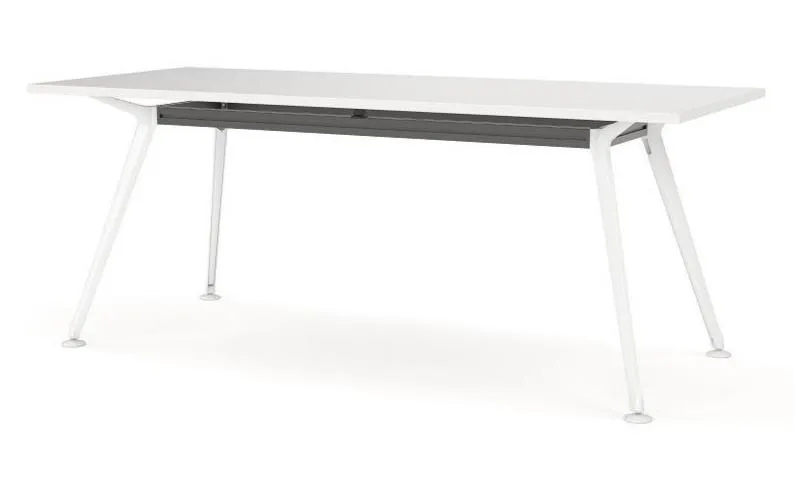 Horizon Melamine Office Table 1.8m - White Legs