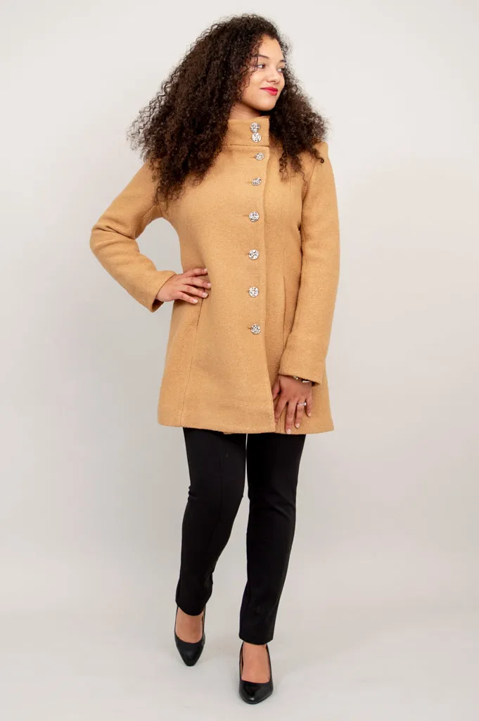 Keston Coat, Beige, Wool