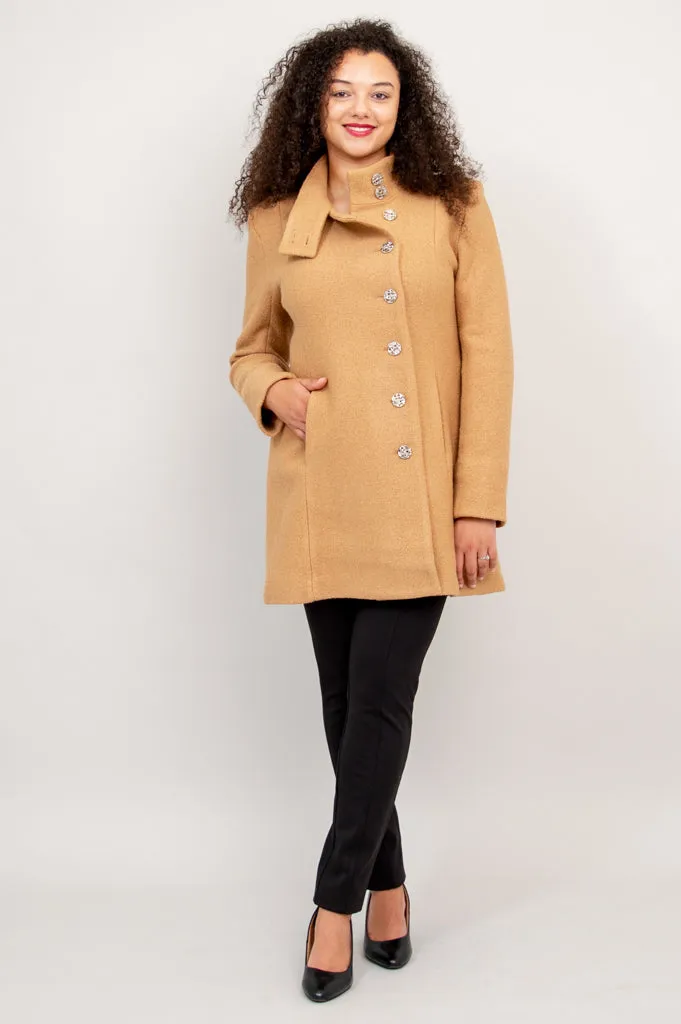 Keston Coat, Beige, Wool