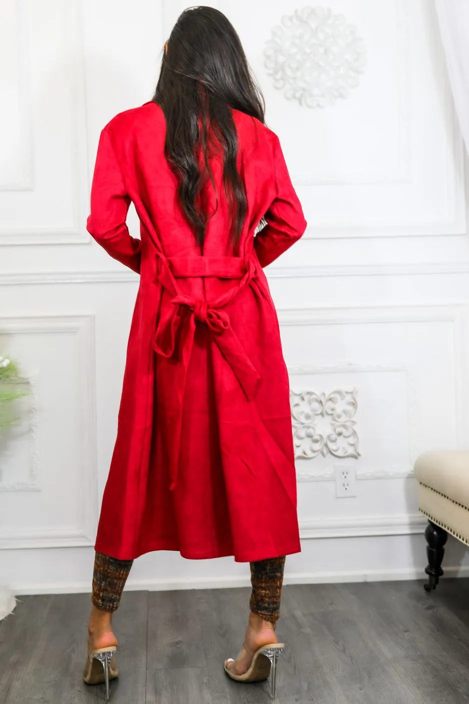 Kimberly Faux Suede Long Coat