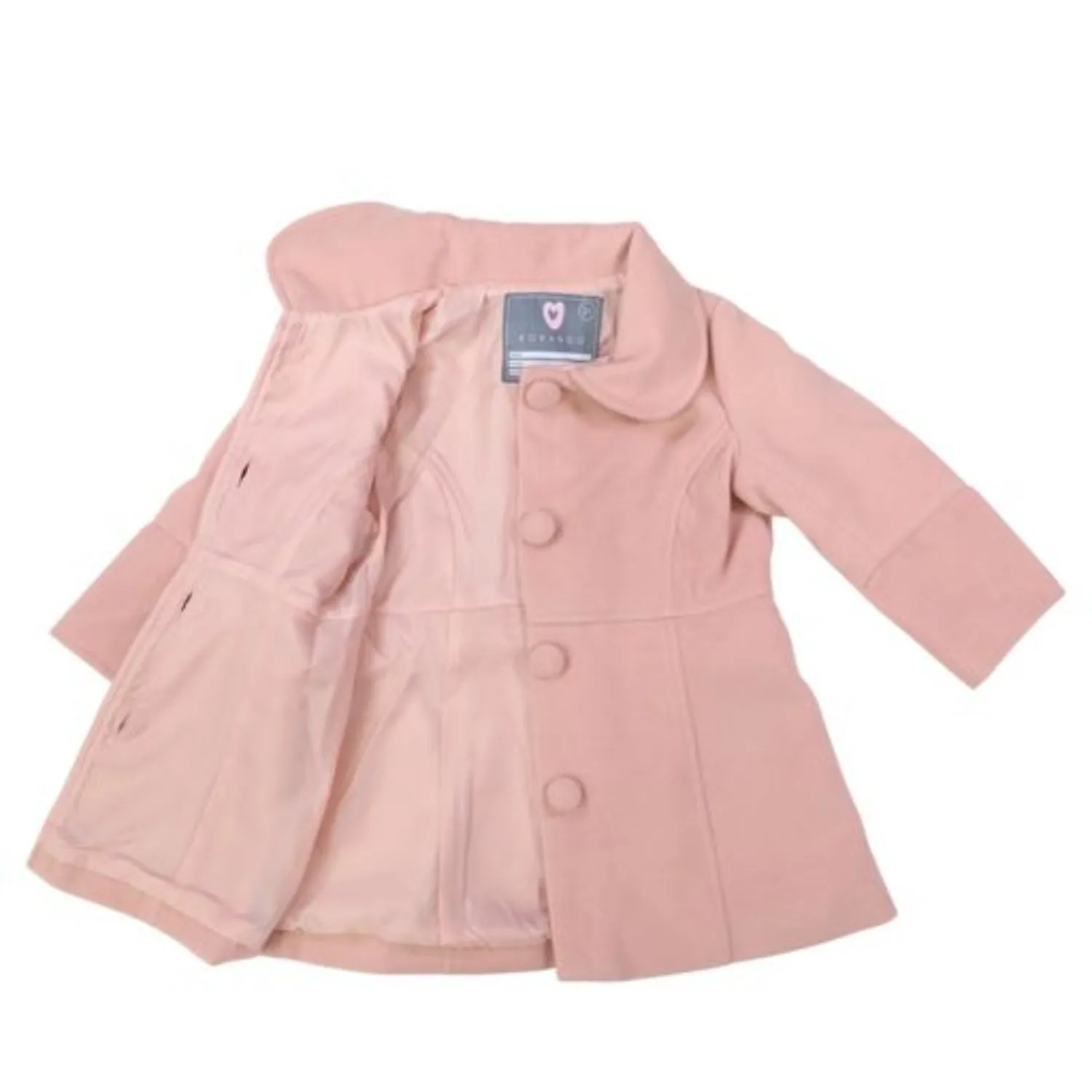 Korango Collared Overcoat Dusty Pink