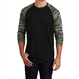 Men's Drift Camo Colorblock Long Sleeve Tee - Stylish and Comfortable