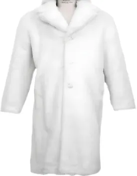 Mens Overcoat - Topcoat For Men - Winter Fabric - Long Top Coat Full length Coat White - Faux Fur Overcoat