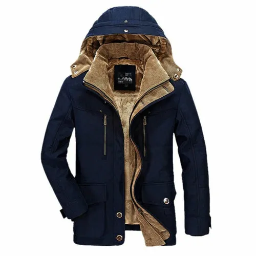 Men's Winter Parka Coat with Inner Fleece