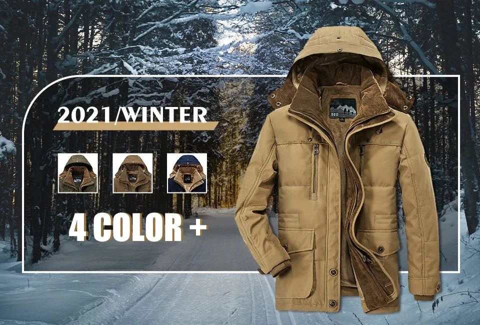 Men's Winter Parka Coat with Inner Fleece