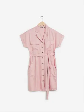 Nuon Light Pink Shirtdress with Belt