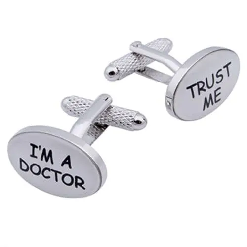 Onyx Art Oval I'm A Doctor Trust Me Cufflinks