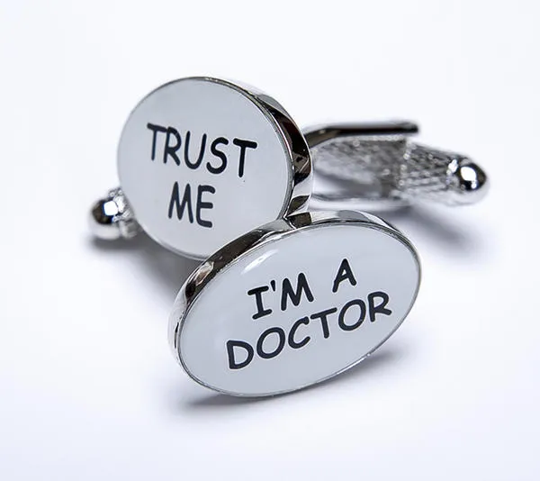 Onyx Art Oval I'm A Doctor Trust Me Cufflinks