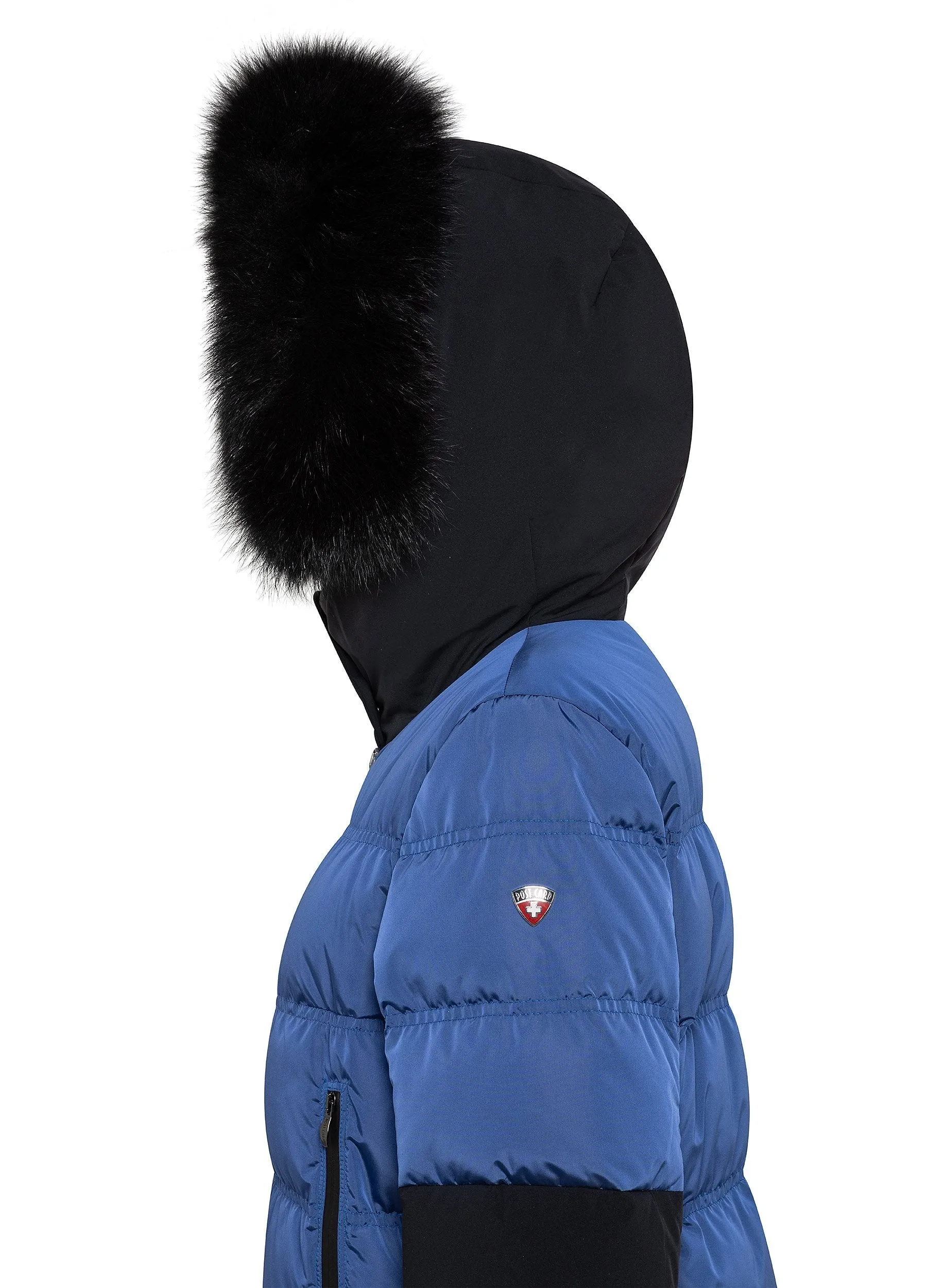 Post Card Women's Chamoinx Trimat Fur in Deep Blue ON SALE!