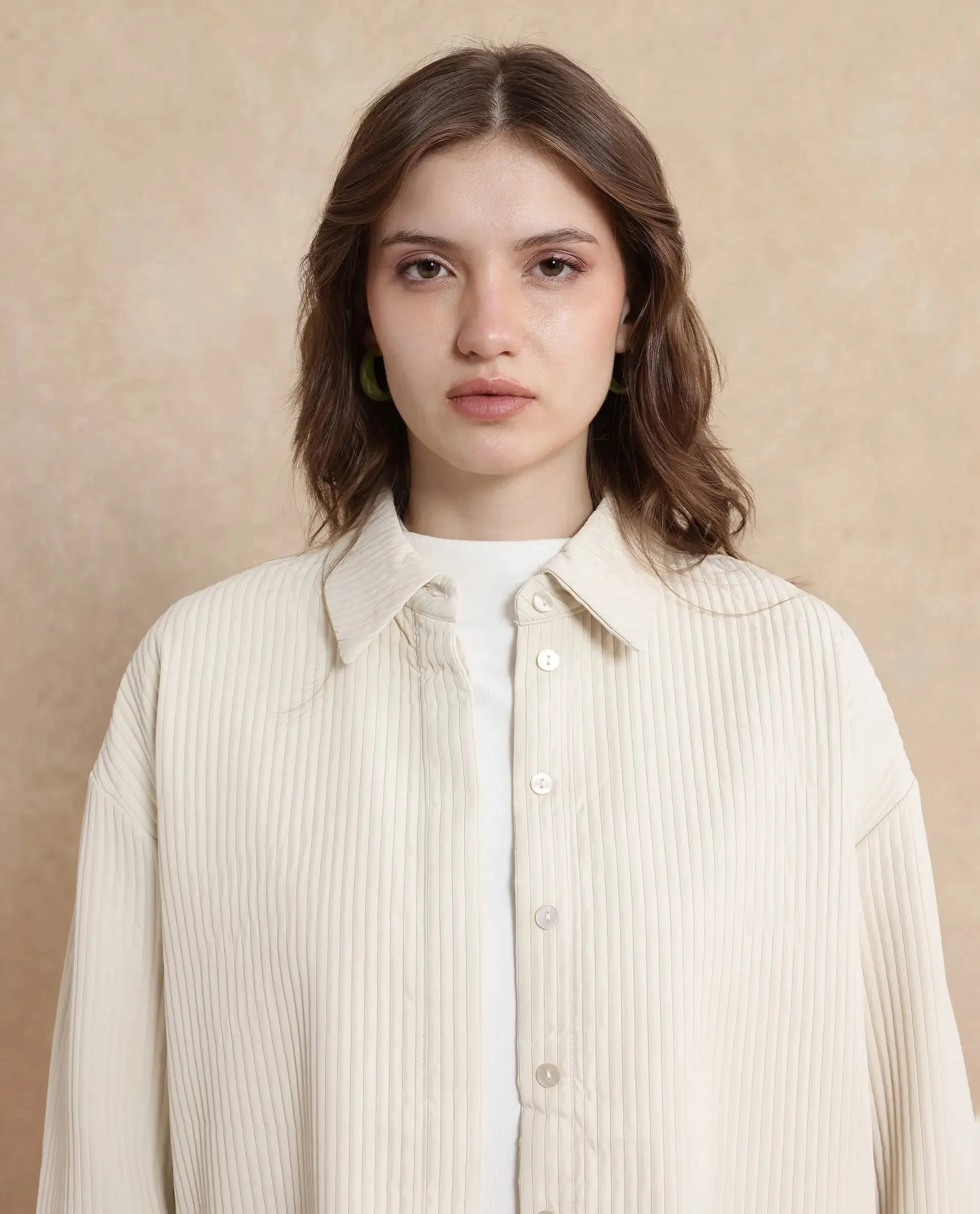 Rareism Women Albury Off White Plain Jacket