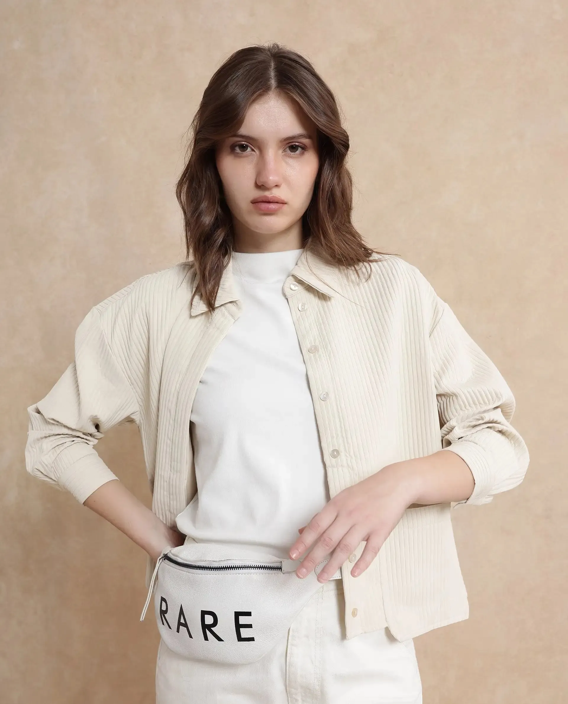 Rareism Women Albury Off White Plain Jacket