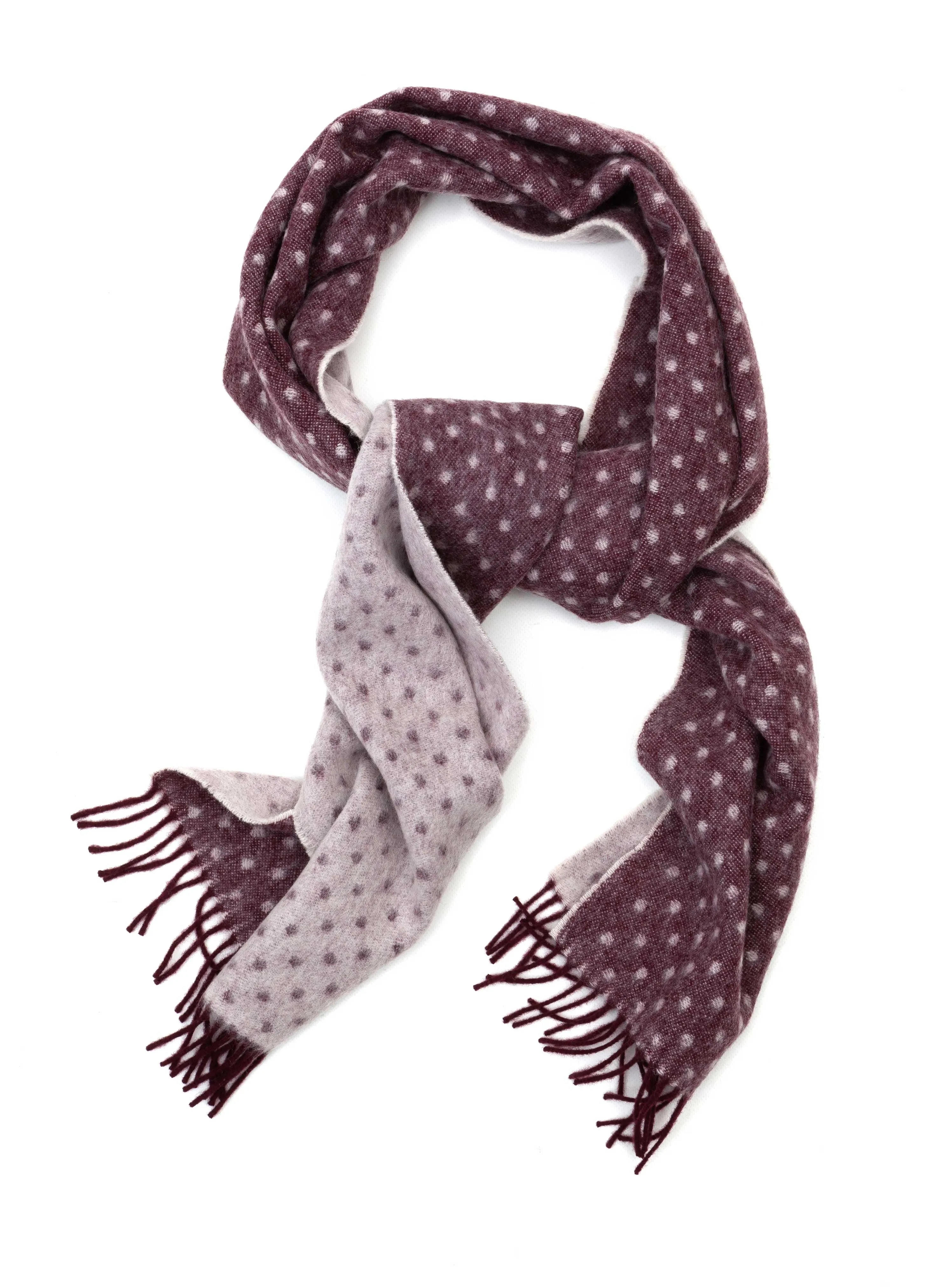 Regent - Scarf - Merino Wool - Pale Purple with Spots