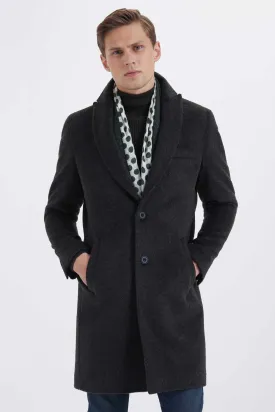 Slim Fit Cachet Khaki Wool Blend Overcoat